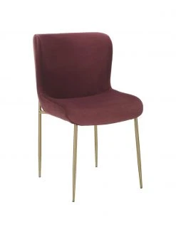 Westwing Collection Samt-Polsterstuhl Tess in Bordeaux, B 49 x T 64 cm