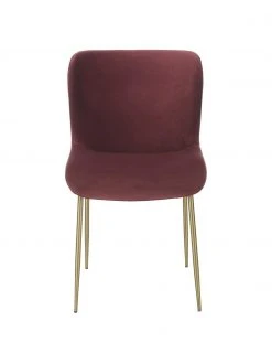 Westwing Collection Samt-Polsterstuhl Tess in Bordeaux, B 49 x T 64 cm -Esszimmer Verkäufe Samt Polsterstuhl Tess in Bordeaux 4