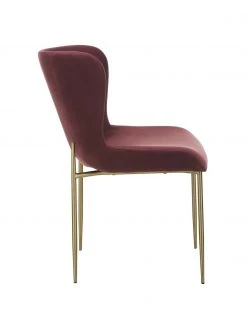 Westwing Collection Samt-Polsterstuhl Tess in Bordeaux, B 49 x T 64 cm -Esszimmer Verkäufe Samt Polsterstuhl Tess in Bordeaux 5