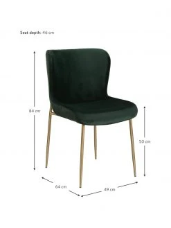 Westwing Collection Samt-Polsterstuhl Tess in Grün, B 49 x H 84 cm -Esszimmer Verkäufe Samt Polsterstuhl Tess in Grun 3