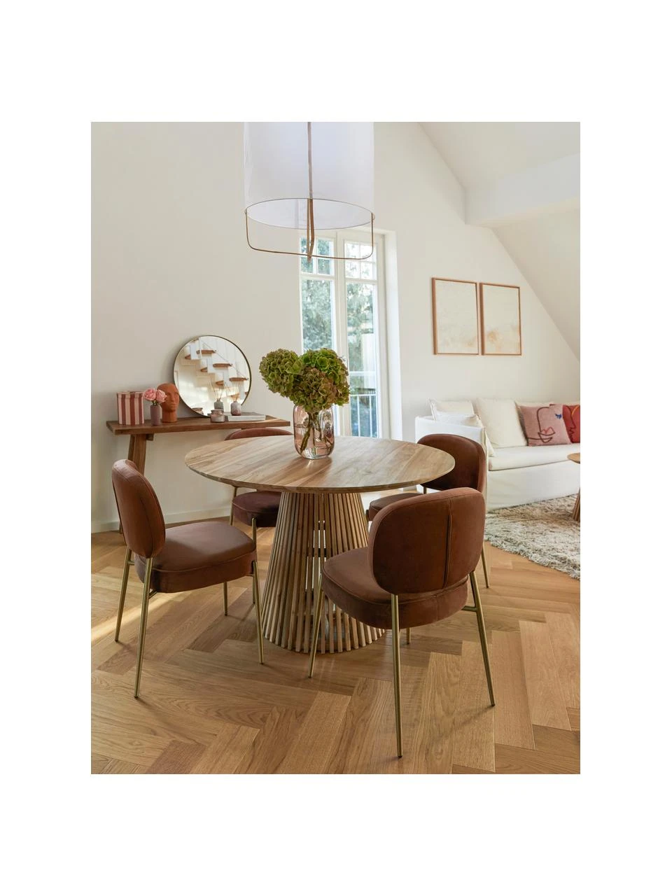 Westwing Collection Samt-Polsterstuhl Viggo, B 51 x T 54 cm 4 Westwing Collection Samt-Polsterstuhl Viggo, B 51 x T 54 cm – Bild 2