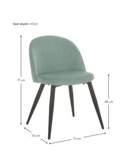 Westwing Collection Samt-Polsterstühle Amy in Blaugrün, 2 Stück, B 51 x T 55 cm 10 Westwing Collection Samt-Polsterstühle Amy in Blaugrün, 2 Stück, B 51 x T 55 cm -Esszimmer Verkäufe Samt Polsterstuhle Amy in Blaugrun 2 Stuck 2