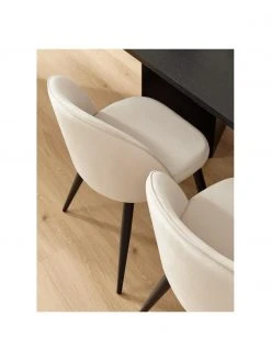 Westwing Collection Samt-Polsterst&uuml;hle Amy in Cremewei&szlig;, 2 St&uuml;ck, B 51 x T 55 cm -Esszimmer Verkäufe Samt Polsterstuhle Amy in Cremeweiss 2 Stuck 2