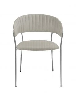 Kare Design Samt-Polsterstühle Belle in Grau, 2 Stück, B 57 x T 54 cm