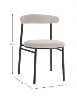 Samt-Polsterstühle Doggi in Cremefarben, 2 Stück, B 47 x T 50 cm -Esszimmer Verkäufe Samt Polsterstuhle Doggi in Cremefarben 2 Stuck 3