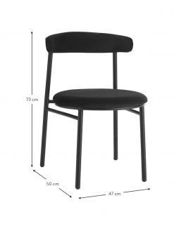 Samt-Polsterstühle Doggi in Schwarz, 2 Stück, B 47 x T 50 cm 10 Samt-Polsterstühle Doggi in Schwarz, 2 Stück, B 47 x T 50 cm -Esszimmer Verkäufe Samt Polsterstuhle Doggi in Schwarz 2 Stuck 2