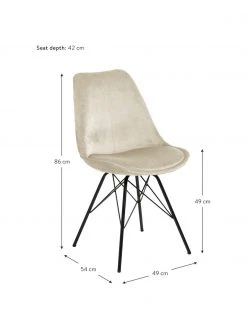 Samt-Polsterstühle Eris mit Metallbeinen, 2 Stück, B 49 x T 54 cm -Esszimmer Verkäufe Samt Polsterstuhle Eris mit Metallbeinen 2 Stuck 2