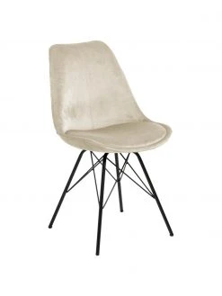 Samt-Polsterstühle Eris mit Metallbeinen, 2 Stück, B 49 x T 54 cm