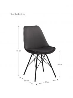 Samt-Polsterstühle Eris mit Metallbeinen, 2 Stück, B 49 x T 54 cm 11 Samt-Polsterstühle Eris mit Metallbeinen, 2 Stück, B 49 x T 54 cm -Esszimmer Verkäufe Samt Polsterstuhle Eris mit Metallbeinen 2 Stuck 9