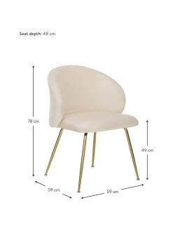 Westwing Collection Samt-Polsterst&uuml;hle Luisa in Cremewei&szlig;, 2 St&uuml;ck, B 59 x T 59 cm -Esszimmer Verkäufe Samt Polsterstuhle Luisa in Cremeweiss 2 Stuck 2