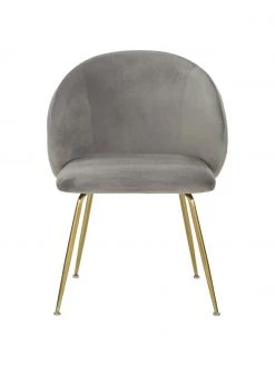 Westwing Collection Samt-Polsterstühle Luisa in Hellgrau, 2 Stück, B 59 x T 59 cm -Esszimmer Verkäufe Samt Polsterstuhle Luisa in Hellgrau 2 Stuck 3