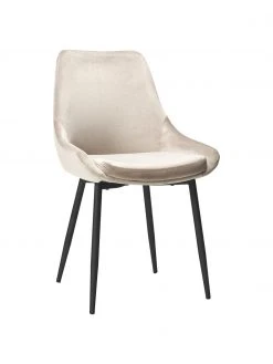 Rowico Samt-Polsterstühle Sierra in Beige, 2 Stück, B 49 x T 55 cm