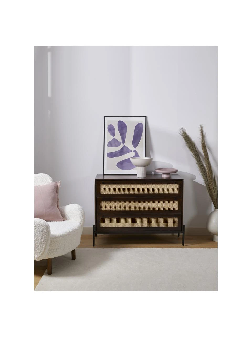 Westwing Collection Schubladenkommode Vienna mit Wiener Geflecht in Dunkelbraun, B 105 x H 78 cm 6 Westwing Collection Schubladenkommode Vienna mit Wiener Geflecht in Dunkelbraun, B 105 x H 78 cm – Bild 4