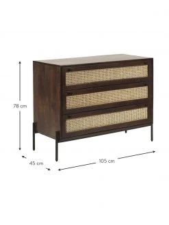 Westwing Collection Schubladenkommode Vienna mit Wiener Geflecht in Dunkelbraun, B 105 x H 78 cm 12 Westwing Collection Schubladenkommode Vienna mit Wiener Geflecht in Dunkelbraun, B 105 x H 78 cm -Esszimmer Verkäufe Schubladenkommode Vienna mit Wiener Geflecht in Dunkelbraun 4