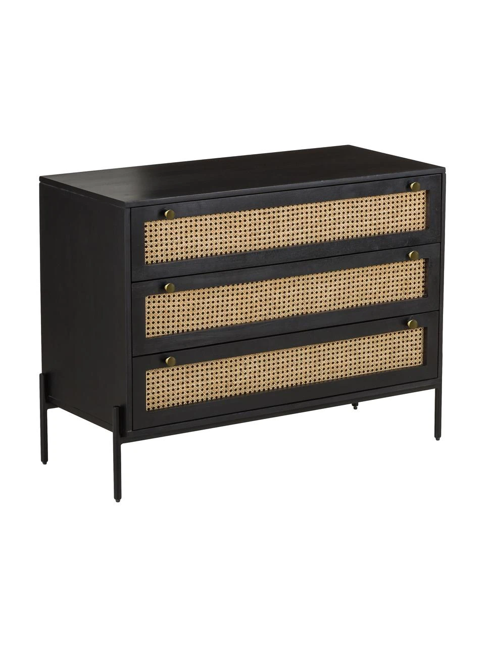 Westwing Collection Schubladenkommode Vienna mit Wiener Geflecht in Schwarz, B 105 x H 78 cm 3 Westwing Collection Schubladenkommode Vienna mit Wiener Geflecht in Schwarz, B 105 x H 78 cm