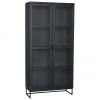 Rowico Schwarze Glasvitrine Everett mit Holzrahmen, B 95 x H 195 cm -Esszimmer Verkäufe Schwarze Glasvitrine Everett mit Holzrahmen