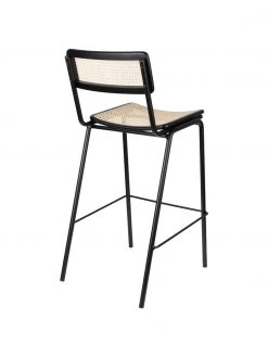 Zuiver Schwarzer Barstuhl Jort mit Wiener Geflecht, B 47 x H 106 cm -Esszimmer Verkäufe Schwarzer Barstuhl Jort mit Wiener Geflecht 5