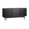 Rowico Schwarzes Sideboard Fenwood mit Schubladen mit Eichenholzfurnier, B 160 x H 79 cm -Esszimmer Verkäufe Schwarzes Sideboard Fenwood mit Schubladen mit Eichenholzfurnier