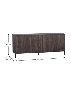Sideboard Avourio mit geriffelter Front aus Eschenholz, 4-t&uuml;rig, B 200 x H 85 cm -Esszimmer Verkäufe Sideboard Avourio mit geriffelter Front aus Eschenholz 4 turig 2
