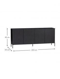 Sideboard Avourio mit geriffelter Front aus Kiefernholz, 4-türig, B 200 x H 85 cm 11 Sideboard Avourio mit geriffelter Front aus Kiefernholz, 4-türig, B 200 x H 85 cm -Esszimmer Verkäufe Sideboard Avourio mit geriffelter Front aus Kiefernholz 4 turig 3