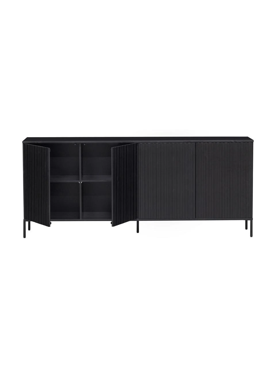 Sideboard Avourio mit geriffelter Front aus Kiefernholz, 4-türig, B 200 x H 85 cm 8 Sideboard Avourio mit geriffelter Front aus Kiefernholz, 4-türig, B 200 x H 85 cm – Bild 6