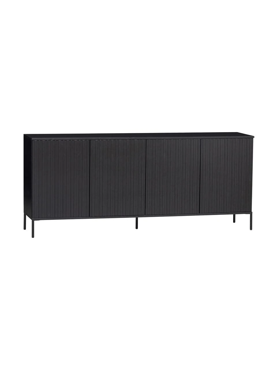 Sideboard Avourio mit geriffelter Front aus Kiefernholz, 4-türig, B 200 x H 85 cm 3 Sideboard Avourio mit geriffelter Front aus Kiefernholz, 4-türig, B 200 x H 85 cm
