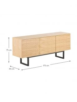 Woodman Sideboard Camden mit T&uuml;ren und Eichenholzfurnier, B 175 x H 75 cm -Esszimmer Verkäufe Sideboard Camden mit Turen und Eichenholzfurnier 7
