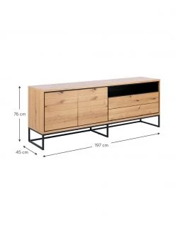 Sideboard Dalarna mit Türen und Eichenholzfurnier, B 197 x H 76 cm -Esszimmer Verkäufe Sideboard Dalarna mit Turen und Eichenholzfurnier 2