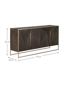 Westwing Collection Sideboard Harry mit T&uuml;ren aus massivem Mangoholz, B 175 x H 85 cm -Esszimmer Verkäufe Sideboard Harry mit Turen aus massivem Mangoholz 3