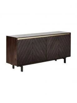 Westwing Collection Sideboard Karl mit Türen aus massivem Mangoholz, B 165 x H 61 cm