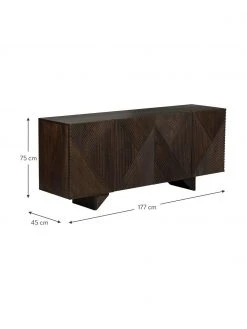 Westwing Collection Sideboard Louis aus Massivholz mit Türen, B 177 x H 75 cm -Esszimmer Verkäufe Sideboard Louis aus Massivholz mit Turen 8