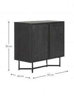 Westwing Collection Sideboard Luca aus Massivholz in Schwarz, B 90 x H 83 cm -Esszimmer Verkäufe Sideboard Luca aus Massivholz in Schwarz 3