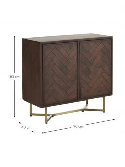 Westwing Collection Sideboard Luca aus Massivholz mit Fischgr&auml;t-Muster, B 90 x H 83 cm -Esszimmer Verkäufe Sideboard Luca aus Massivholz mit Fischgrat Muster 2