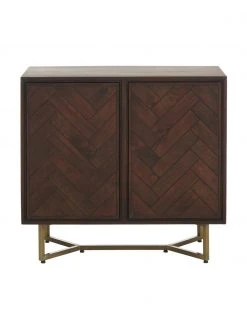 Westwing Collection Sideboard Luca aus Massivholz mit Fischgr&auml;t-Muster, B 90 x H 83 cm -Esszimmer Verkäufe Sideboard Luca aus Massivholz mit Fischgrat Muster 4