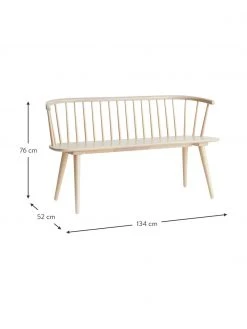 Sitzbank Jolina aus Gummibaumholz in Cremewei&szlig;, B 134 x H 76 cm -Esszimmer Verkäufe Sitzbank Jolina aus Gummibaumholz in Cremeweiss 2