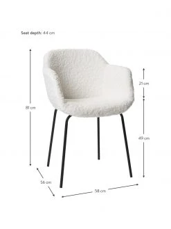 Westwing Collection Teddy-Armlehnstuhl Fiji mit schmaler Sitzschale, B 58 x H 81 cm -Esszimmer Verkäufe Teddy Armlehnstuhl Fiji mit schmaler Sitzschale 3