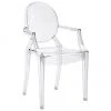 Kartell Transparenter Armlehnstuhl Louis Ghost, B 54 x T 55 cm -Esszimmer Verkäufe Transparenter Armlehnstuhl Louis Ghost