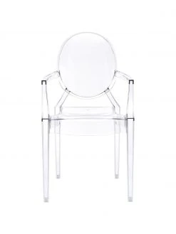 Kartell Transparenter Armlehnstuhl Louis Ghost, B 54 x T 55 cm -Esszimmer Verkäufe Transparenter Armlehnstuhl Louis Ghost 3
