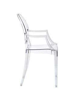 Kartell Transparenter Armlehnstuhl Louis Ghost, B 54 x T 55 cm -Esszimmer Verkäufe Transparenter Armlehnstuhl Louis Ghost 4