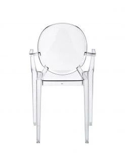 Kartell Transparenter Armlehnstuhl Louis Ghost, B 54 x T 55 cm -Esszimmer Verkäufe Transparenter Armlehnstuhl Louis Ghost 5