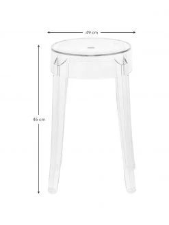Kartell Transparenter Hocker Charles Ghost, Ø 39 x H 46 cm -Esszimmer Verkäufe Transparenter Hocker Charles Ghost 2