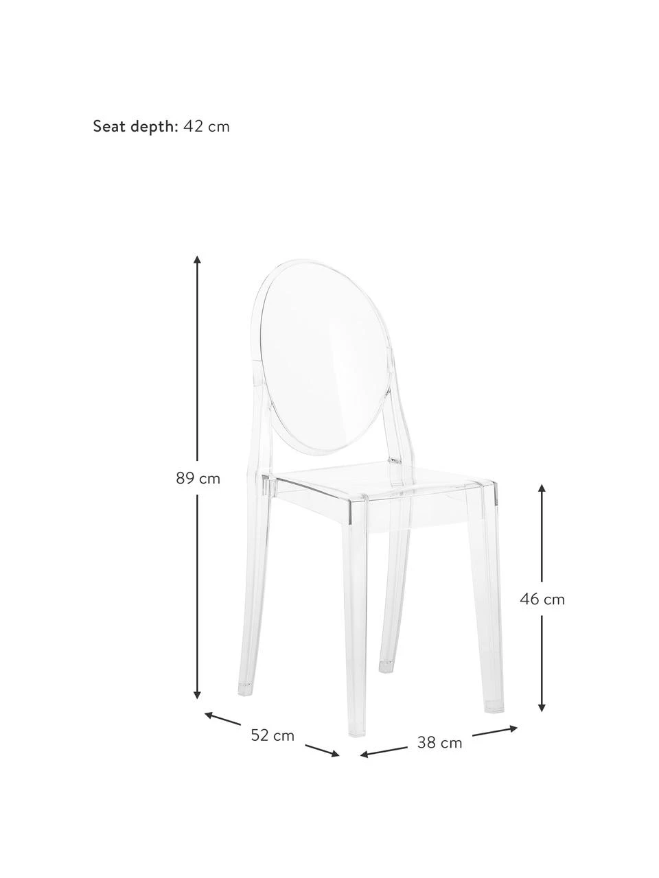 Kartell Transparenter Stuhl Victoria Ghost, B 38 x T 52 cm 5 Kartell Transparenter Stuhl Victoria Ghost, B 38 x T 52 cm – Bild 3