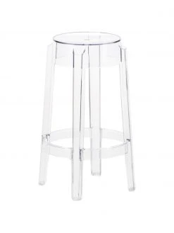 Kartell Transparenter Thekenhocker Charles Ghost, Ø 46 x H 65 cm