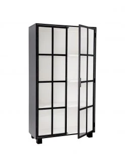 Bloomingville Vitrinenschrank Isbel mit Glastüren in Schwarz, B 114 x H 200 cm -Esszimmer Verkäufe Vitrinenschrank Isbel mit Glasturen in Schwarz 4