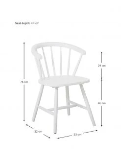 Westwing Collection Windsor-Holzst&uuml;hle Megan in Wei&szlig;, 2 St&uuml;ck, B 53 x T 52 cm -Esszimmer Verkäufe Windsor Holzstuhle Megan in Weiss 2 Stuck 3